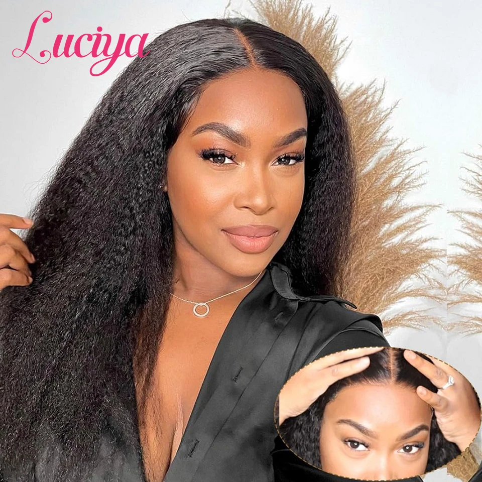 

Kinky Straight 13x4/13x6 HD Lace Front Human Hair Wigs Yaki 360 Full Frontal Wig 5x5 HD Lace Closure Glueless Wig Ready To Wear