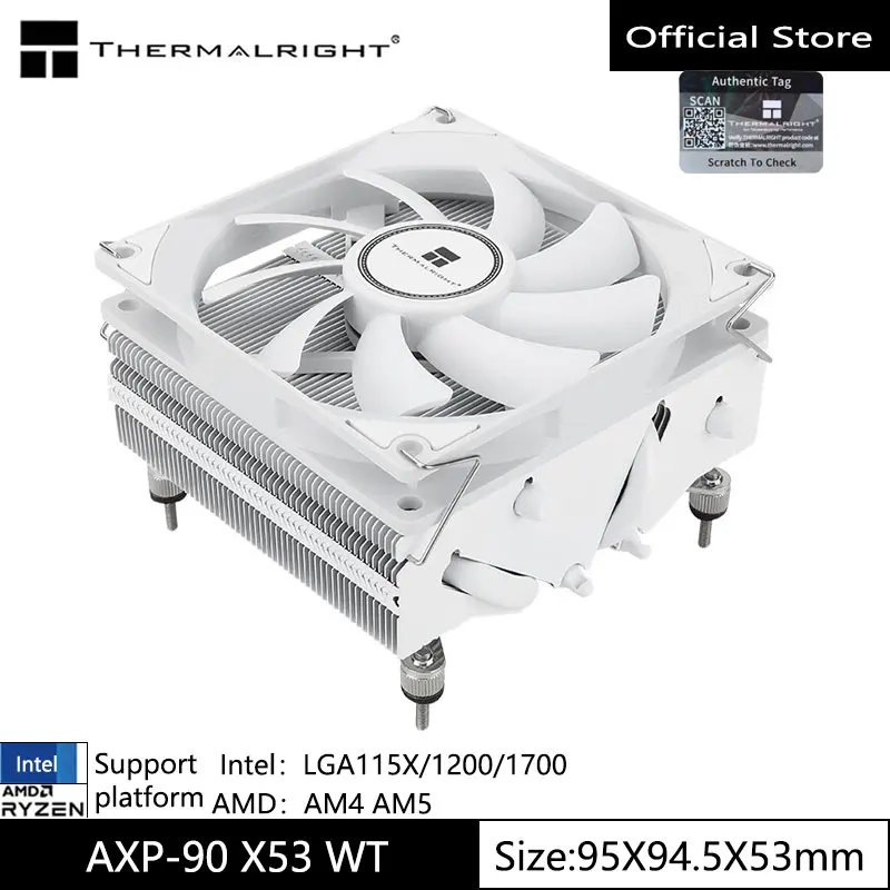 Thermalright-AXP90-X53 ITX, radiador refrigerado a ar, altura de 53mm, 4 tubulações de calor, apoio LGA1700, 115X, 1200, AM5, AM4