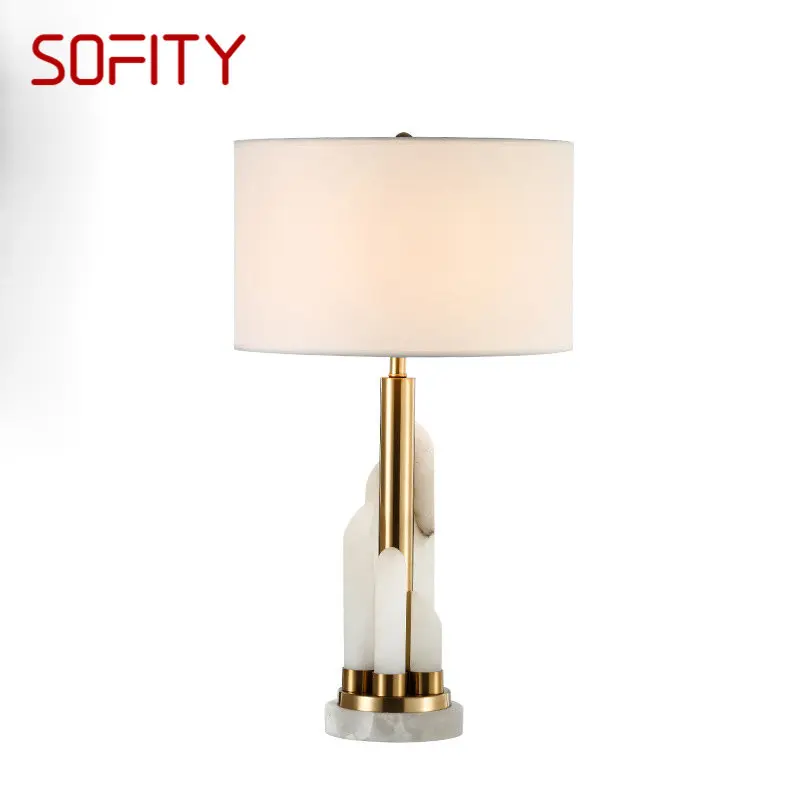 

SOFITY Contemporary Bedside Table Light Luxury Marble Design Desk Lamp Home LED Decorative For Foyer Living Room Office Bedroom