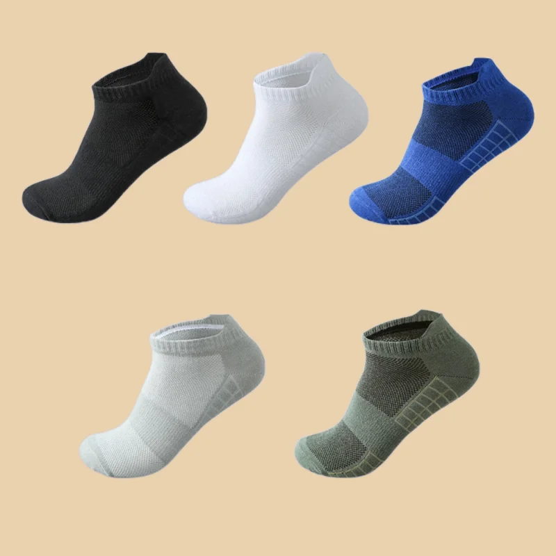 

5 Pairs 2024 New Mesh Casual Athletic Summer Thin Cut Short Sokken High Quality Men Ankle Socks Breathable Cotton Sports Socks