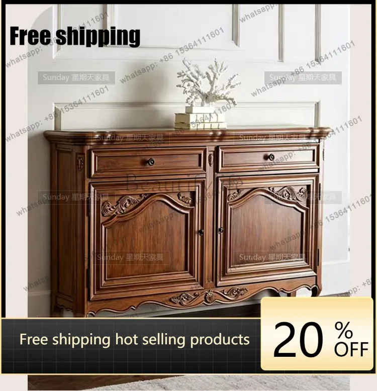 Factory Direct Medieval Creative Entrance Cabinet Corridor Large Capacity Locker Simple and Modern
