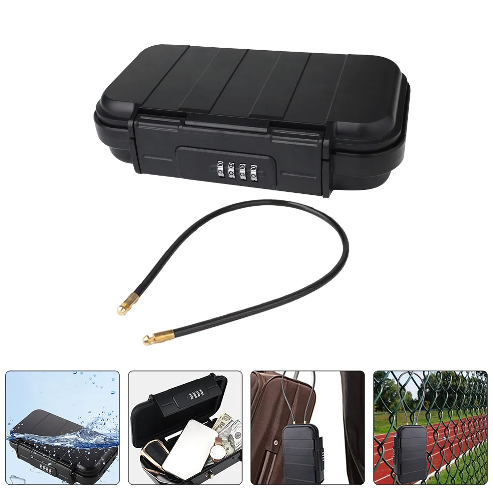 

Portable Lock Box Beach Combination Security Safe Waterproof Travel Lockbox Black