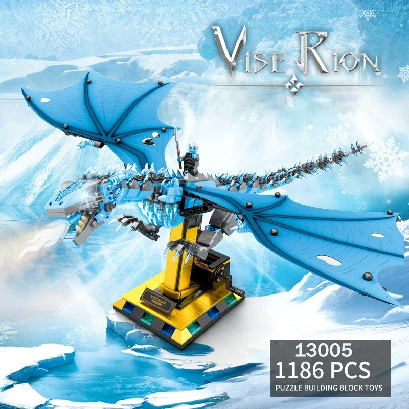 Dragon Smaug Vise Rion Building blocks  Set Adults Animal Model Bricks Desktop Display Toy For Kids Holiday Gifts