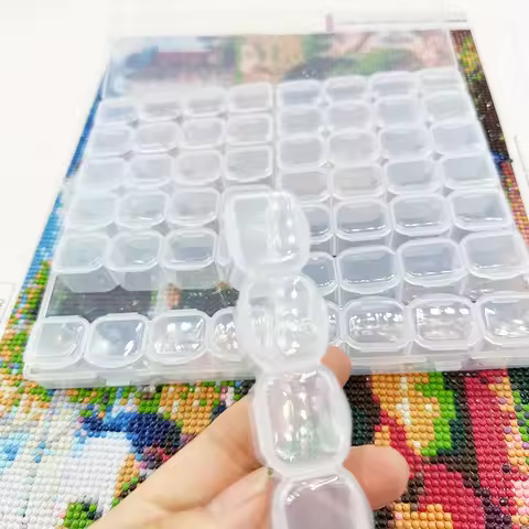 28/56 Grids Diamond Painting Storage Box Beads Organizers Diamond Nail Art Crafts Container Diamond Embroidery Tools Accessoris