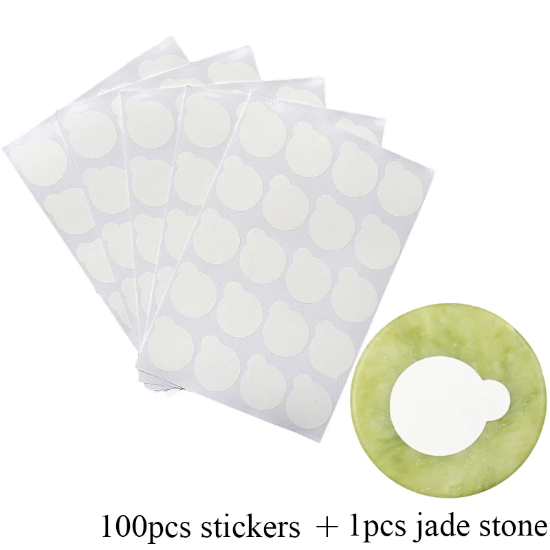 100pcs Eyelash Extension Glue Sticker Shim Paper Pads And Round Jade Stone Holder Set Lash Extention Supplies Makeup Tool image 3