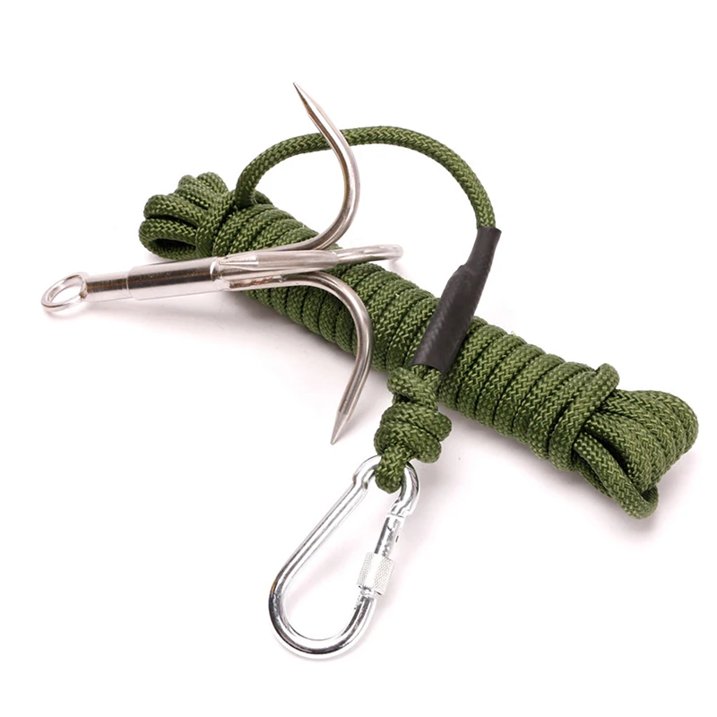Outdoor Survival Stainless Steel Climbing Claw Ice Rock Hook Hiking Tool Large Mountaineering Flying Grappling Hook Accessories