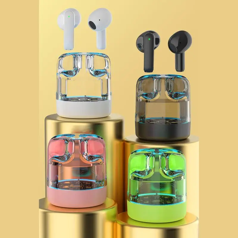 Auriculares intrauditivos inalámbricos con diseño de pato, reducción de ruido de entrenamiento con miniaudífonos, batería de larga duración para llamadas de voz