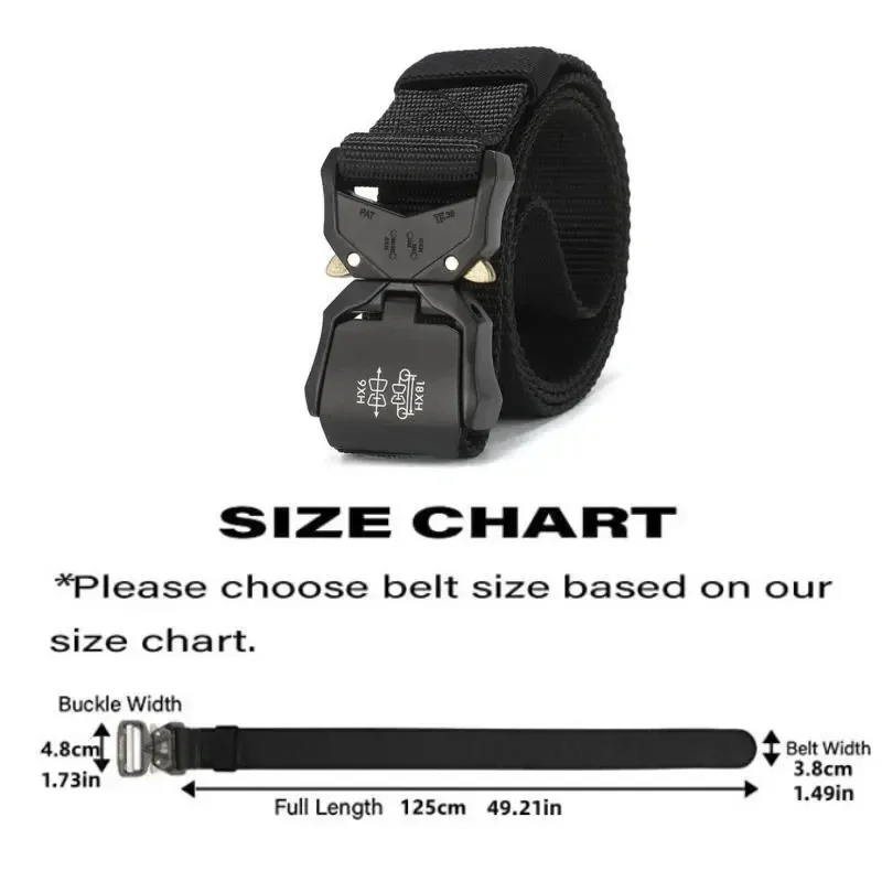 New Tactical belt high quality Nylon men's training belt metal multifunctional buckle outdoor sports hook new