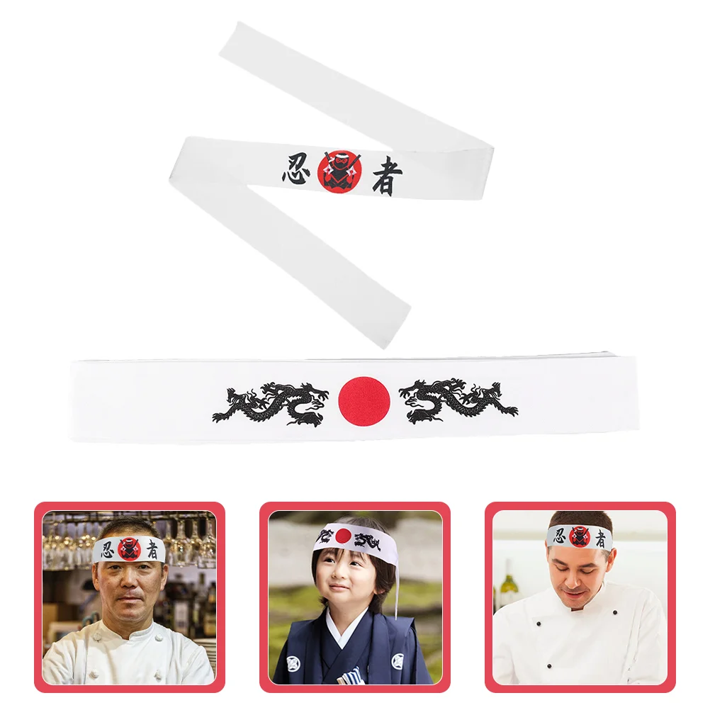 2 Pcs Japanese Ninja Headscarf Chef Costume Japanese-style Samurai Headband Sushi Headwear Karate Fitness