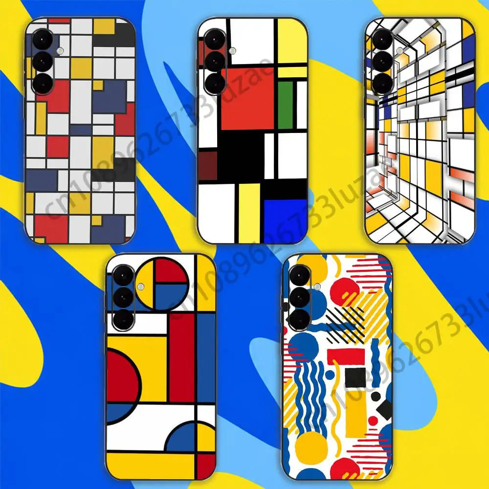 Abstract Piet Mondrian Pattern for Samsung Galaxy A70 A20 A21 A31 A51 A71 A22 A52 A72 A13 A23 A33 A73  Protection Back Cover