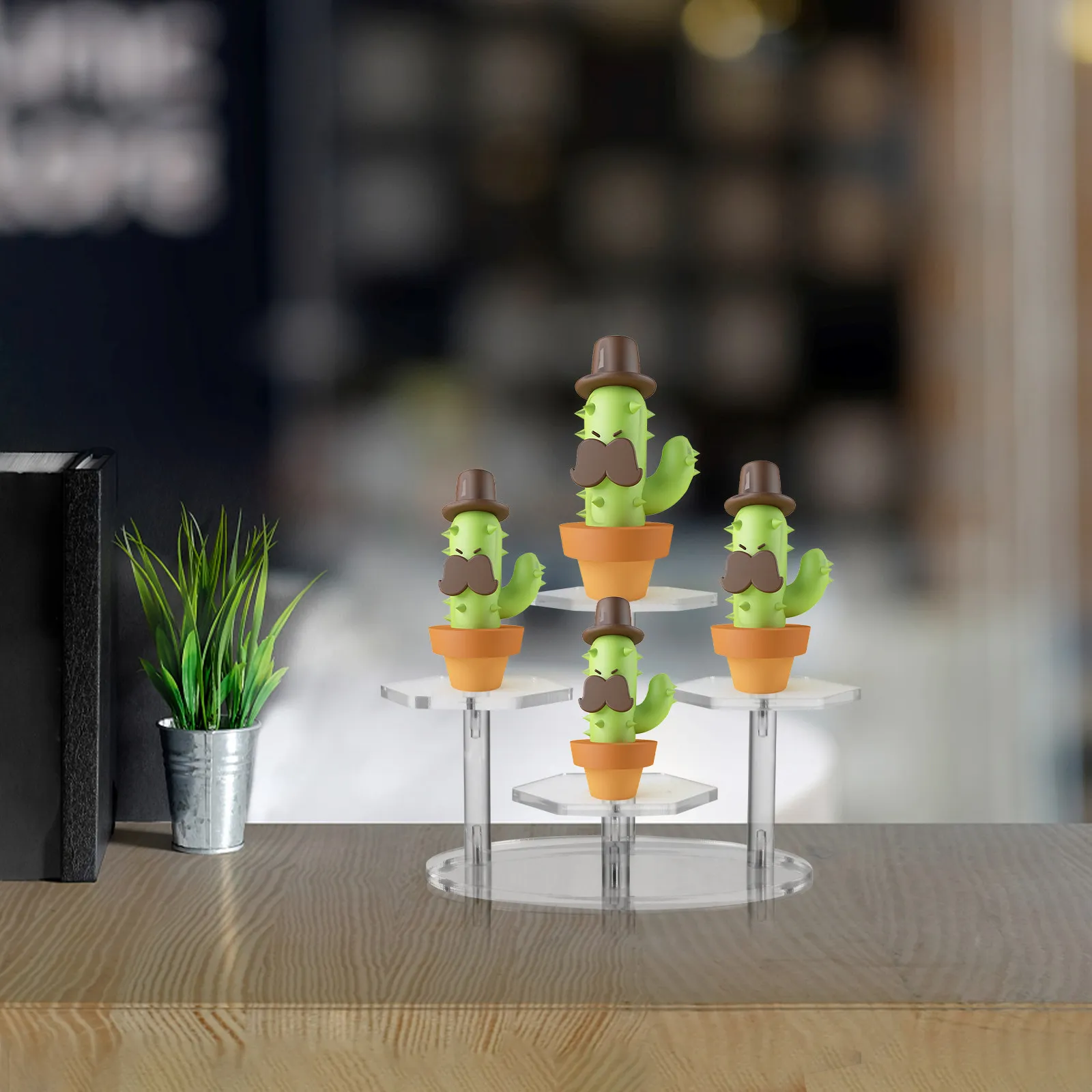 

Clear Acrylic 4 Tier Jewelry Display Rack Multi-Purpose Organizer for Home Decor Living Room Bedroom Study Ladder Design Space