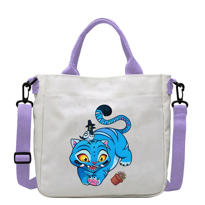 KPop شيطان الصيادين الكتف حقائب من القماش السفر حقيبة تسوق ركاب طالب لطيف بسيط حمل أزياء المرأة الحقيبة سعة كبيرة