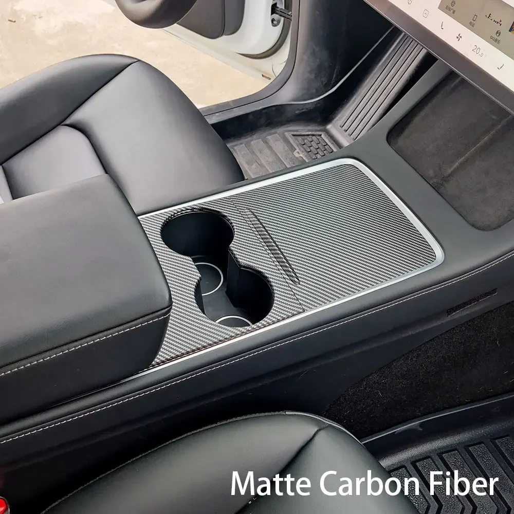 ل تسلا نموذج 3 Y 21-23 سيارة التحكم المركزي ألياف الكربون ABS لوحة ملصقات واقية التصحيح