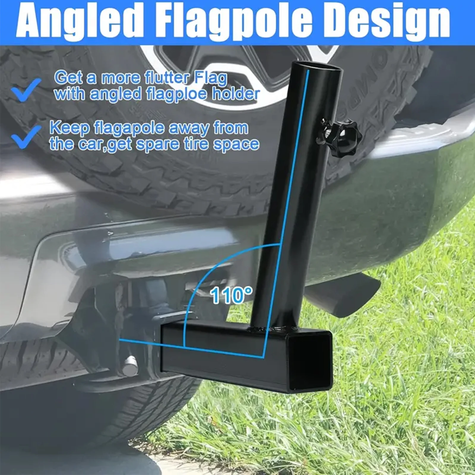 

Держатель флагштока для прицепа, износостойкий, универсальный кронштейн для крепления флагштока на заднюю часть автомобиля, для внедорожников, автодомов, пикапов, легковых и грузовых автомобилей