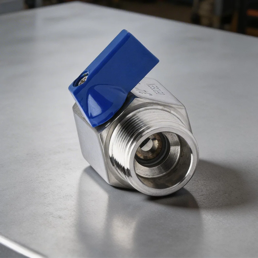 Silver Blue 304 Stainless Steel Ball Valve DN6 To DN25 Inner External Thread For Liquid Gas Flow Control Pipe Connector Par