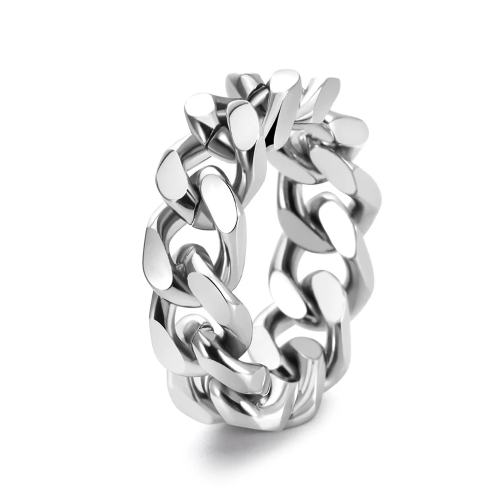 الرجال التيتانيوم الصلب الكوبية سلسلة حلقة الشرير نمط الحد الأدنى مجوهرات الحضرية الشارع الشهير القوطية اكسسوارات للرجال هدية عيد ميلاد