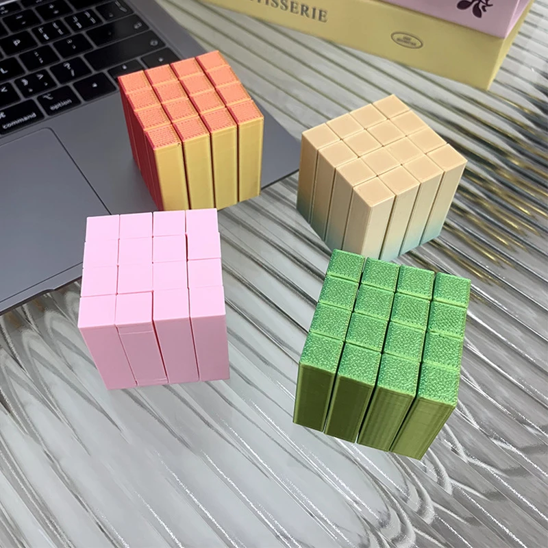 Nuevo cubo mágico con estampado 3D para aliviar el estrés, rompecabezas creativo para niños, cubo cambiable de 4,5x4,5 cm, juguetes, adornos de escritorio, regalos