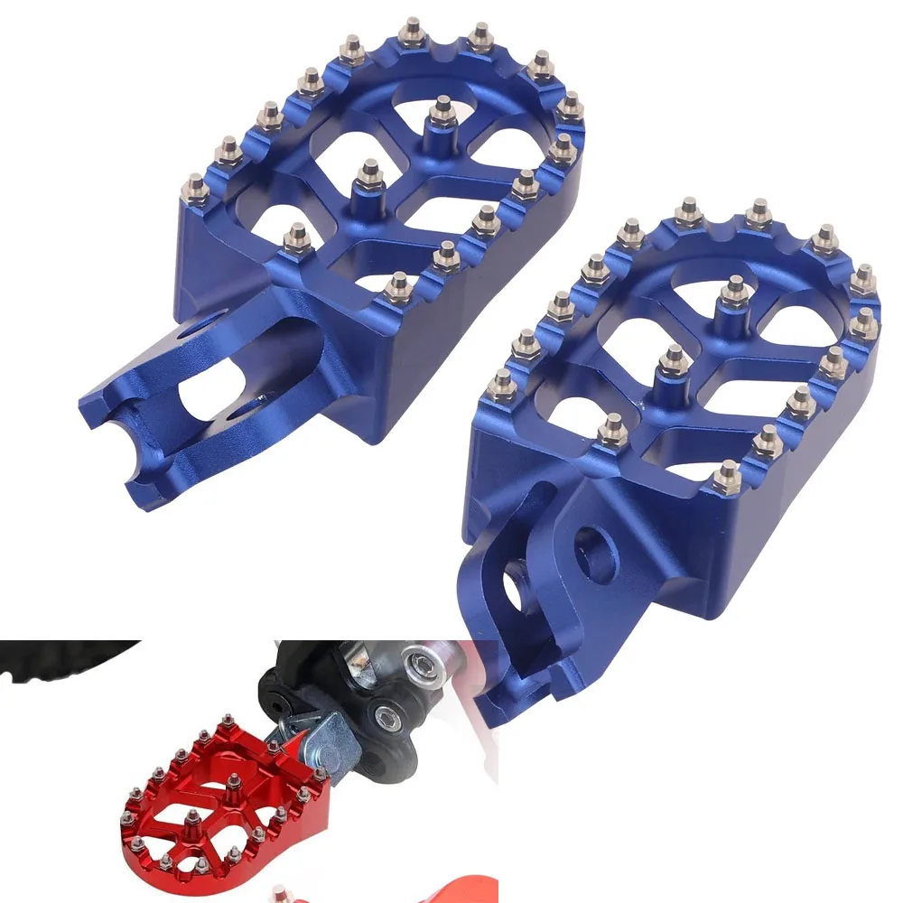 Blue Aluminum Motorcycle FootRest Footpegs Foot Pegs Pedals For HONDA CR125 CR250 CRF150R CRF250R CRF250X CRF450R CRF450X