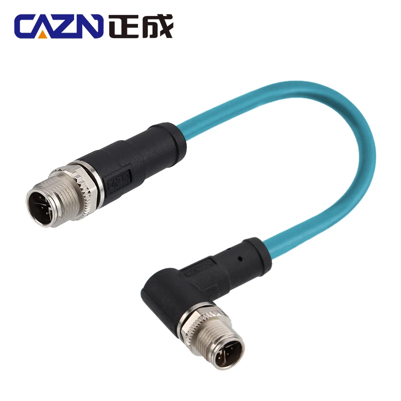 Ethernet M12 Connecteor 8 pin X code Straight Male to Male Connector Waterproof Industrial Ethernet Cables