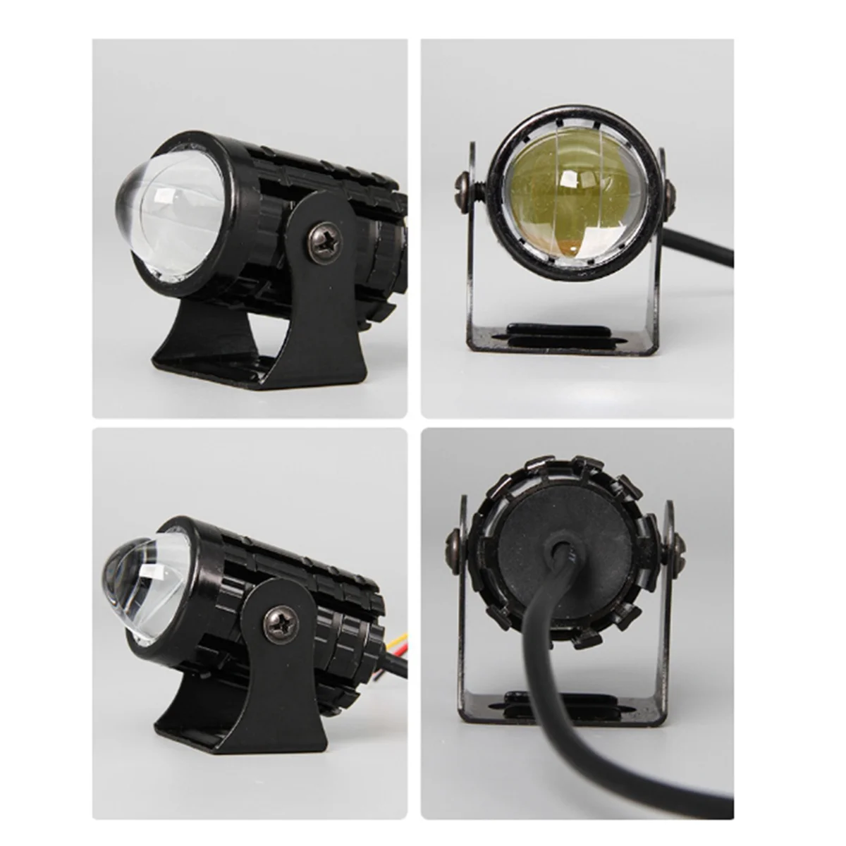 Motorcycle High Power Lens Spotlight 6000K LED Dual Color External Spotlights 8-80V Headlights with Switch