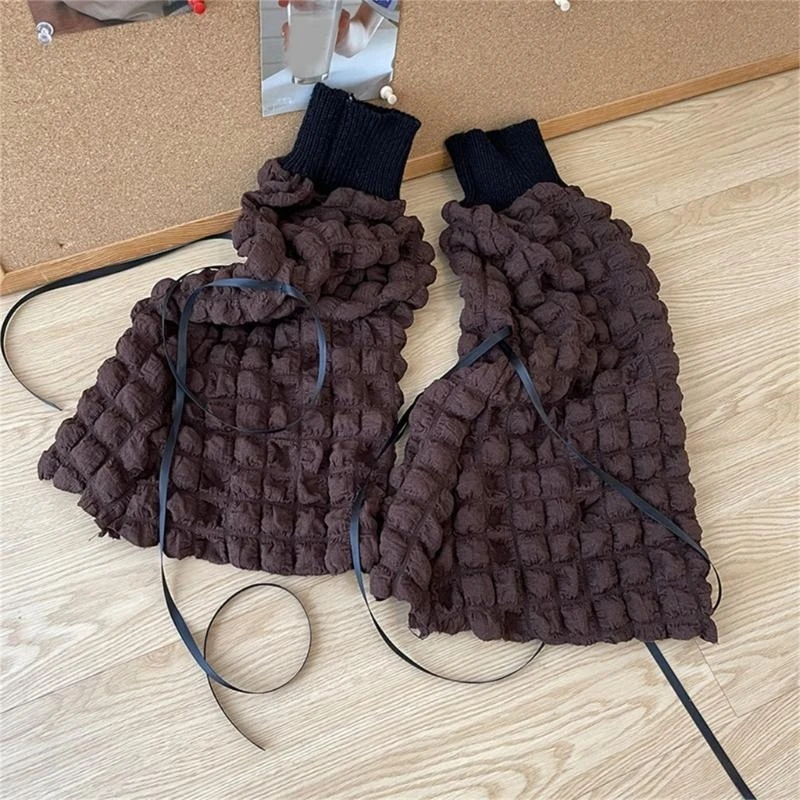 النساء القوس ضمادة نفخة تدفئة الساق الفتيات Harajuku JK موحدة جوارب طويلة إلى الركب 15UB