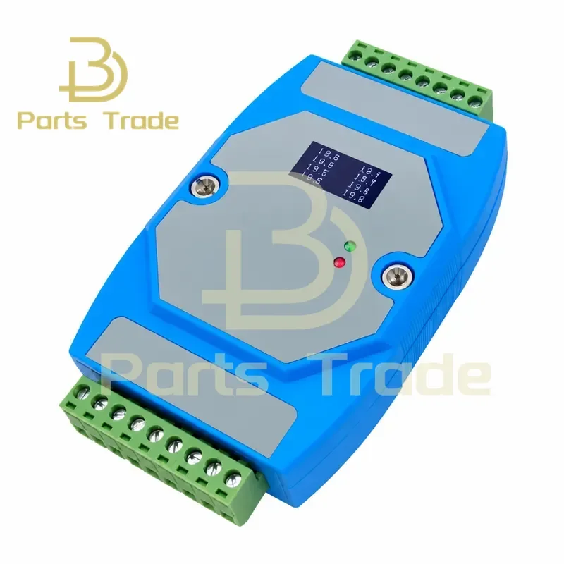 8 Channel NTC 10K Temperature Acquisition Module RS485 Modbus RTU DAQ with Optional LCD Display