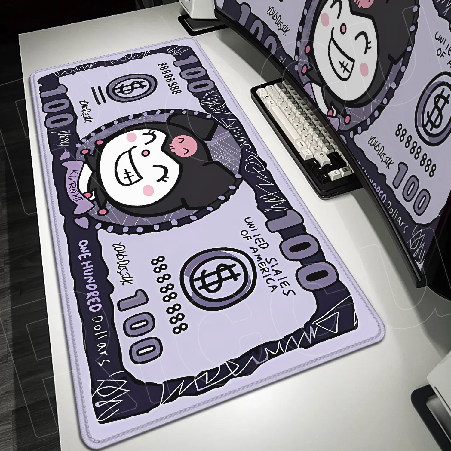 

Gaming Mousepad Cartoon Sanrio Kuromi Kawaii Mouse Pad Student Writing Mat XXL Office Thicken Wear-Resistant Rubber Keyboard Pad