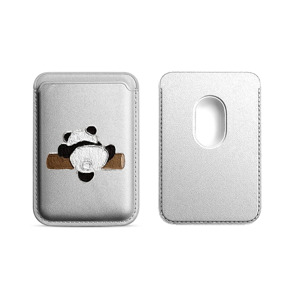 Niedliche Panda-Leder-Kartenhülle für Magnetische Hüllen, Geeignet für alle iPhones, für Magsafe-Kartenhalter, Handy-Rückentasche – Detail 18