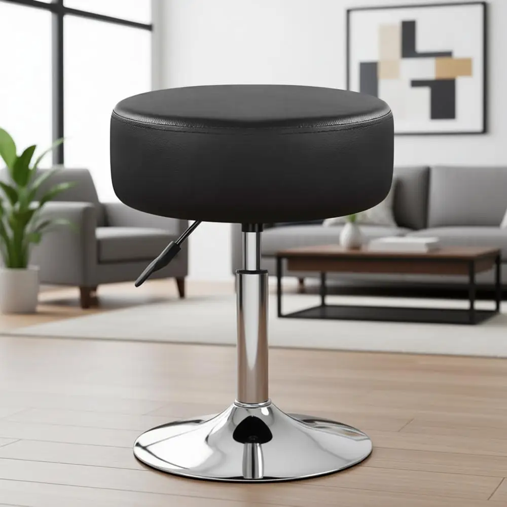 

Черный регулируемый табурет с поворотным механизмом для косметических комнат, гостиных и спален