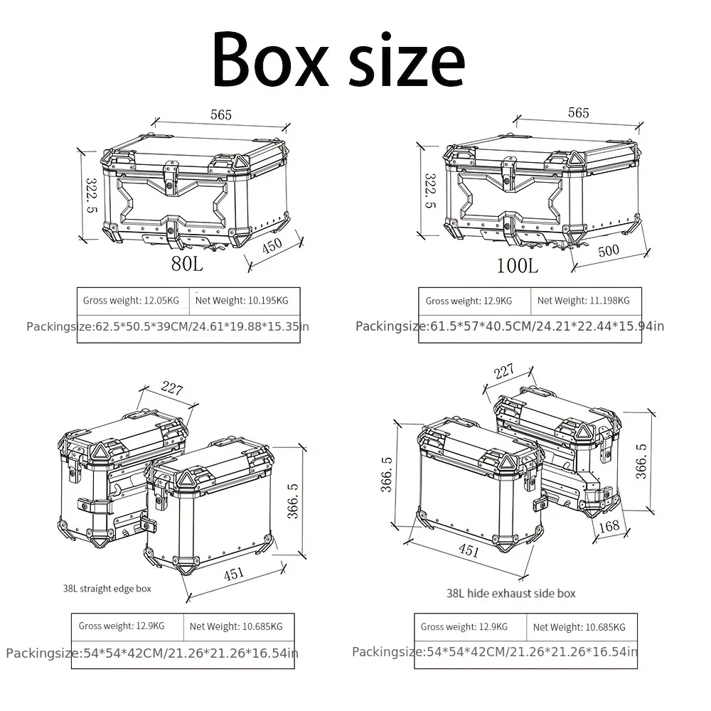 Embossed X shape Trunk Rear Top Lock Storage Case aluminum alloy quick release tailgate luggage box electric Motorcycle Tail Box