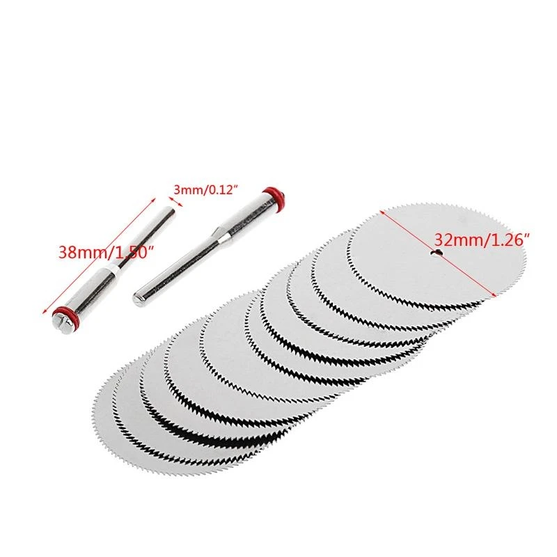 97QC 10 x 32mm Blade Disc + 2 x Rod Rotary Cutting Tool