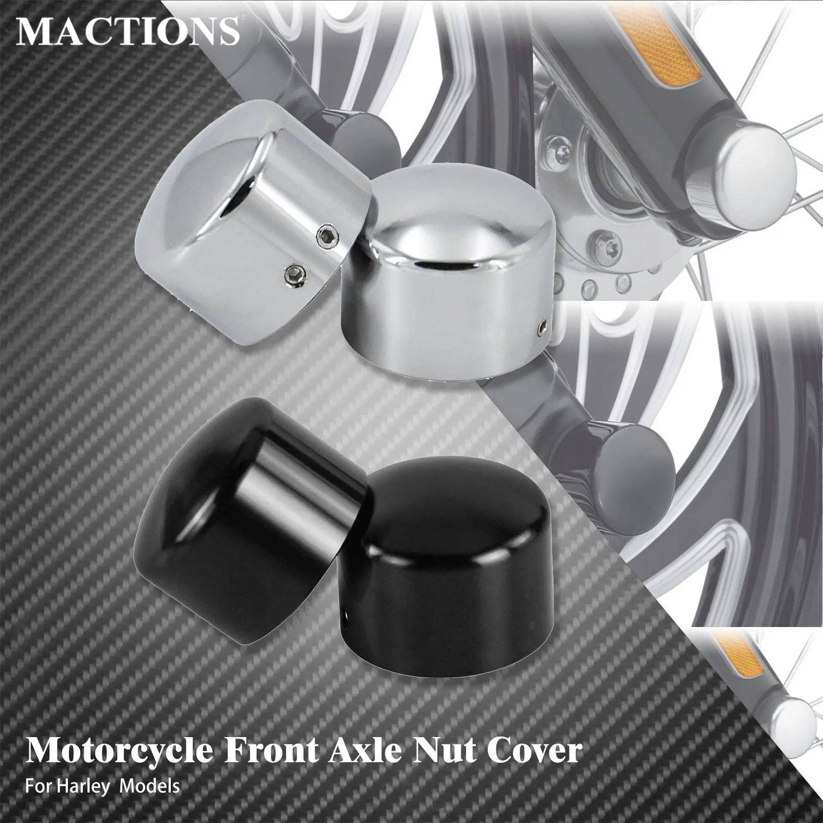 

Front Axle Nut Covers 2PC Motorcycle Bolt Caps For Harley Touring Road King Sportster XL883 Softail FLSTFB Dyna Street Bob FXDB