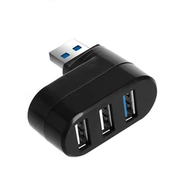 Adaptador divisor giratorio de alta velocidad para portátil y Notebook, concentrador de 3 puertos Multi 2,0, Mini USB HUB, accesorios de computadora PC