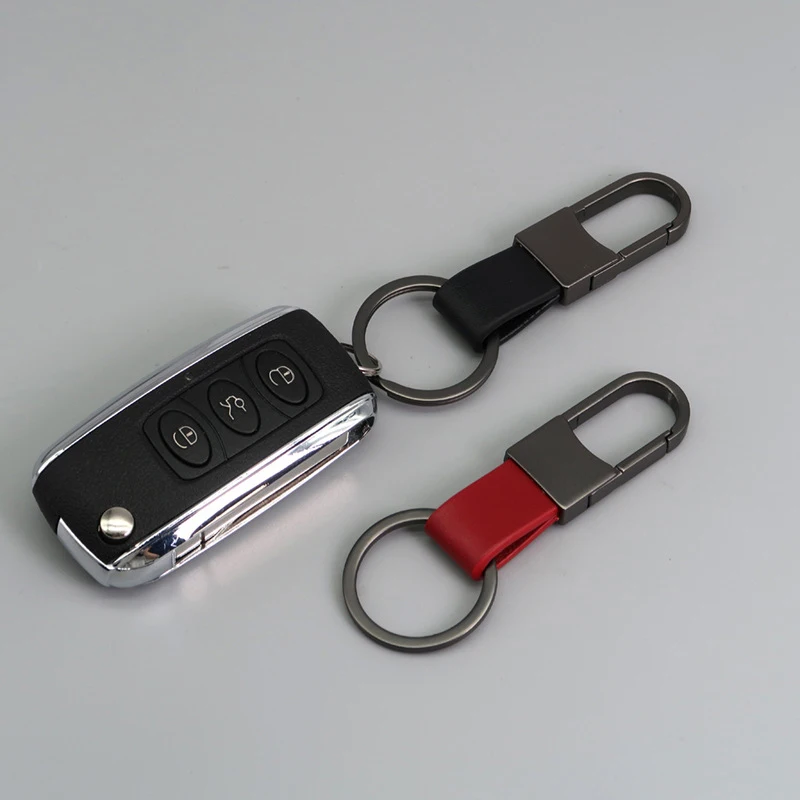 Leather Keychain Metal Waist Hanging Key Holder Car Keychains Mobile Phone Bag Accessories Keyring Cool Gadgets Gifts for Men