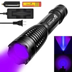 UltraFire E5 LED UV Flashlight Super Power 395-405 NM 18650 Black Light for Leak Detector Pet Urine Stain Scorpion Bed Bug