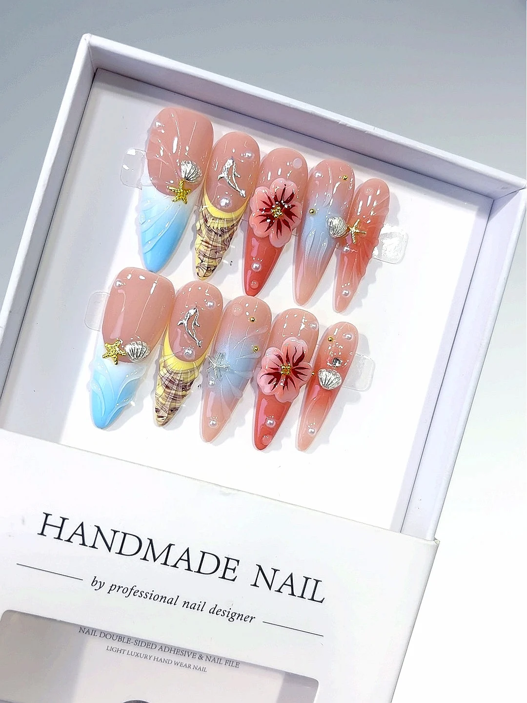 

Пресс для миндаля Ocean Floral Shell на ногтях (D568)