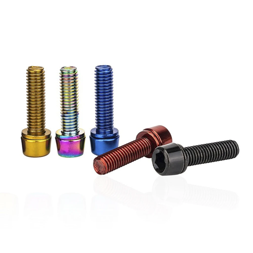

6pcs M5*18mm Bicycle Stem Bolts Screws Stainless Steel For Mountain Bike MTB Bicycle Handlebar Accessories 5 Colors