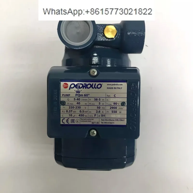 Original Italian Pedro PQ60-PQm60 corrosion-resistant high-pressure water pump machine tool lathe circulating cooling water pump