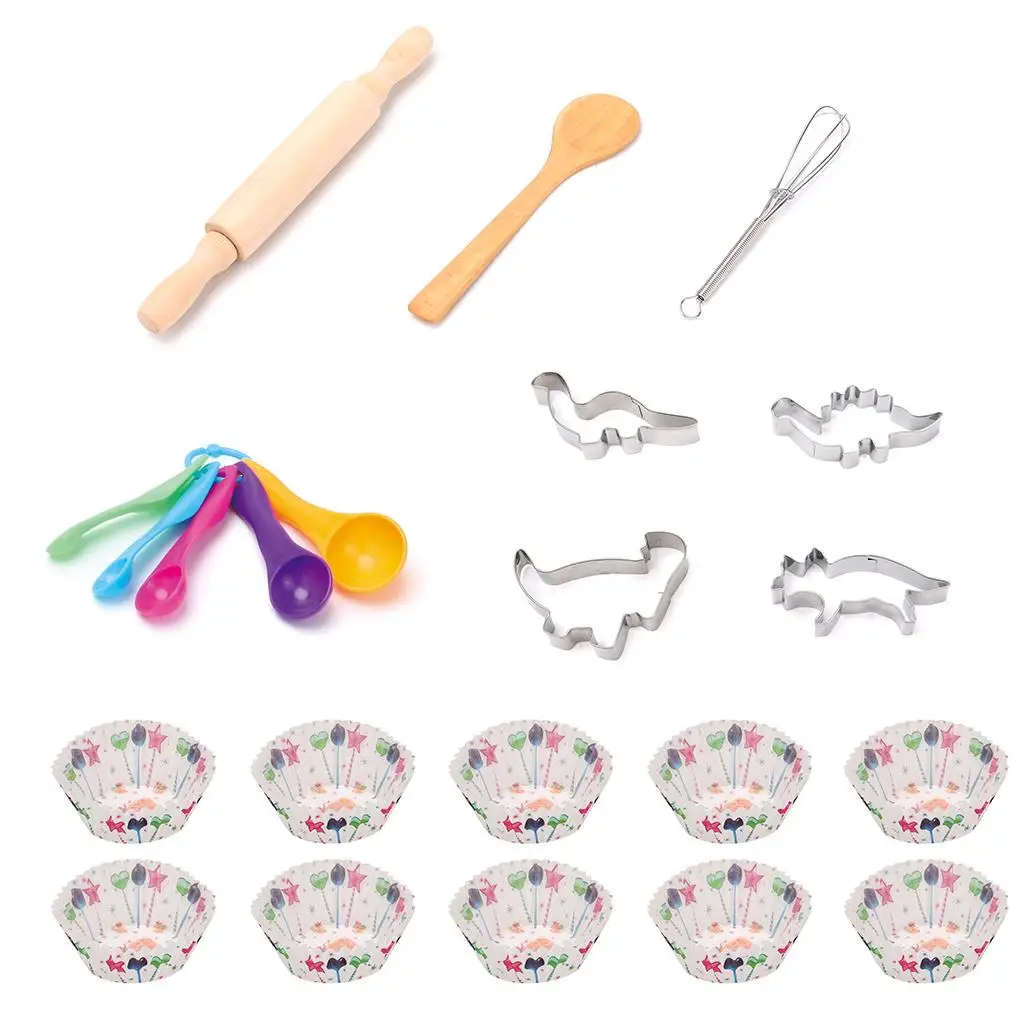 25x Roleplay Kids Chef Costume Set Baking Accessories Complete Cooking Gift Toys Hot Pad cook Uniform for Kitchen Age 4, 5, 6+