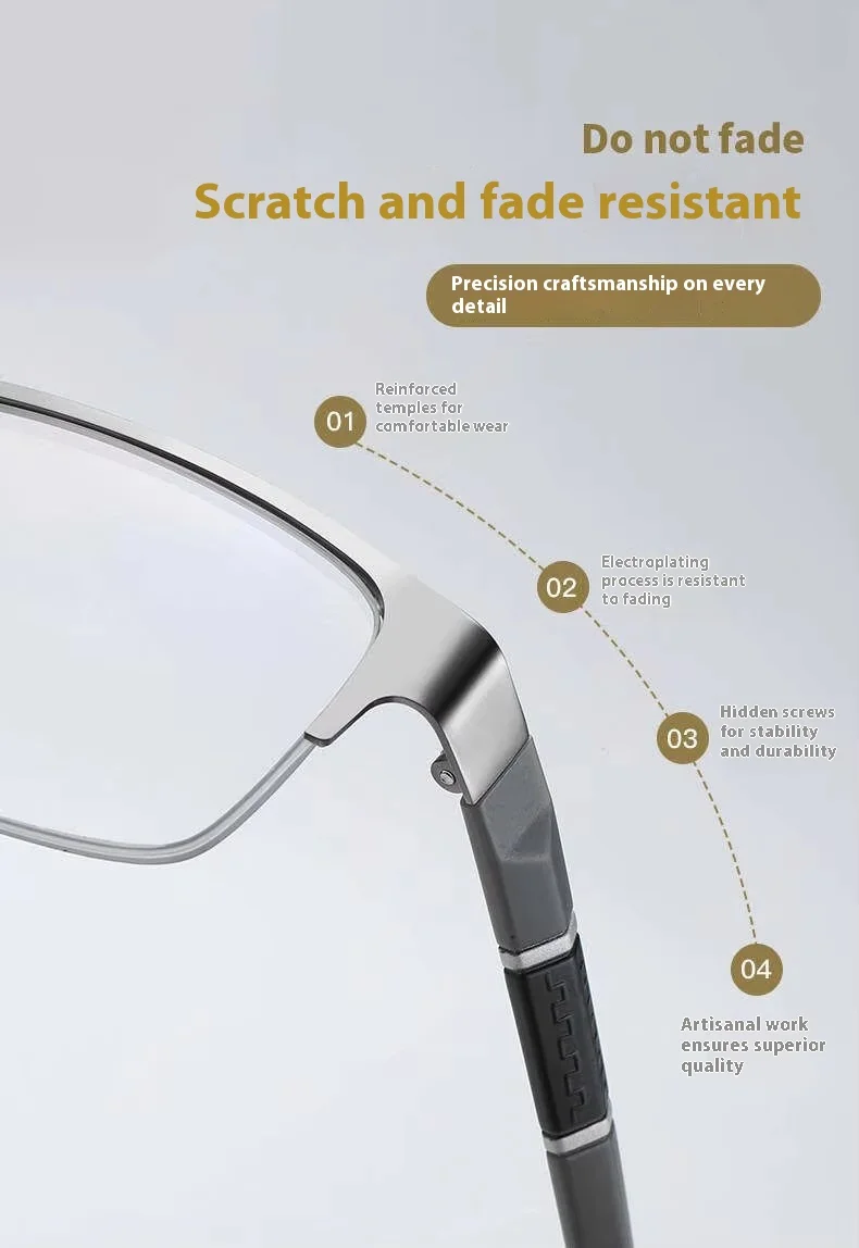 Männer Lesebrille Retro Business Hyperopie Brille Anti Blaulicht Lesebrille 0 1,0 bis 4,0 Brille – Detail 3