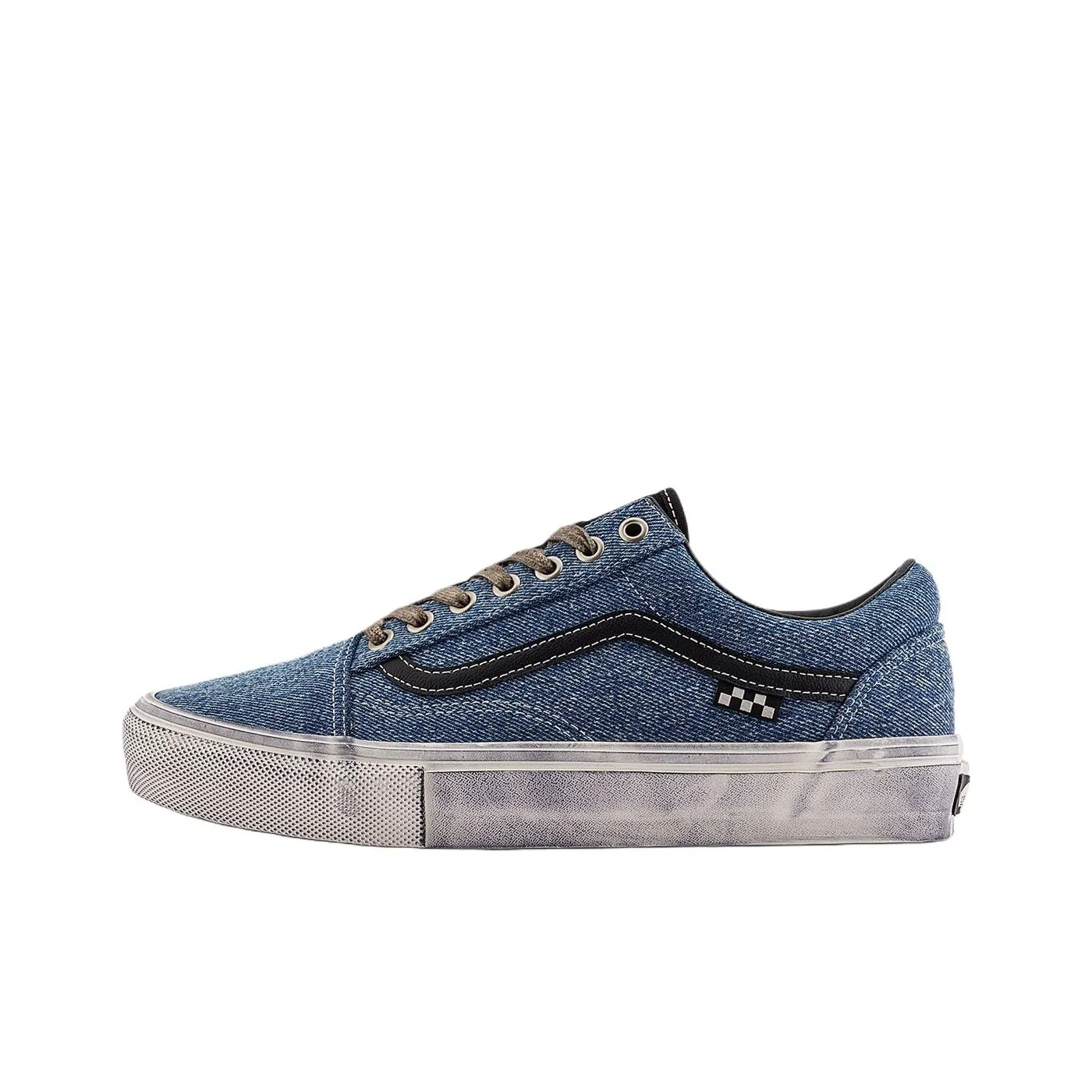 POIZON Old Skool Skate Vans 'Denim Blue Distressed'