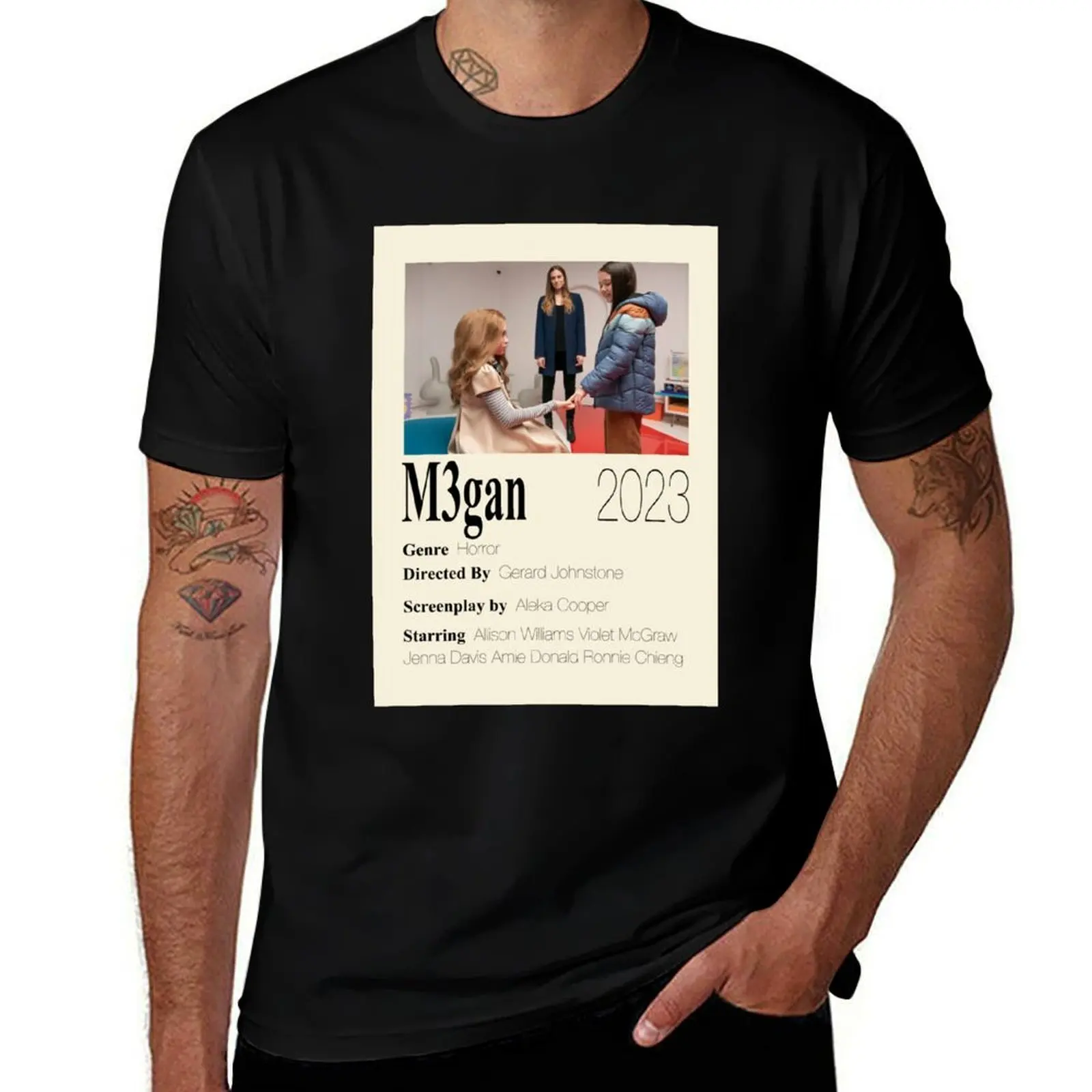 

M3gan Poster T-Shirt Simple Solid Color Crew Neck Tee