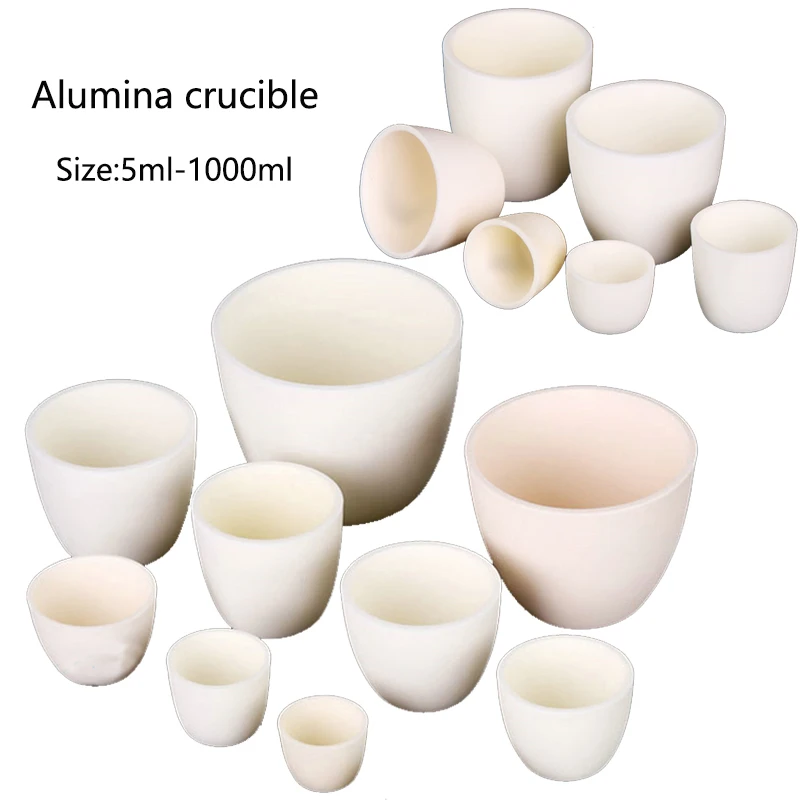 1pcs alumina crucible Corundum Crucible 5ml-1000ml 99% Alumina Ash Crucible Without Cover for Experiment