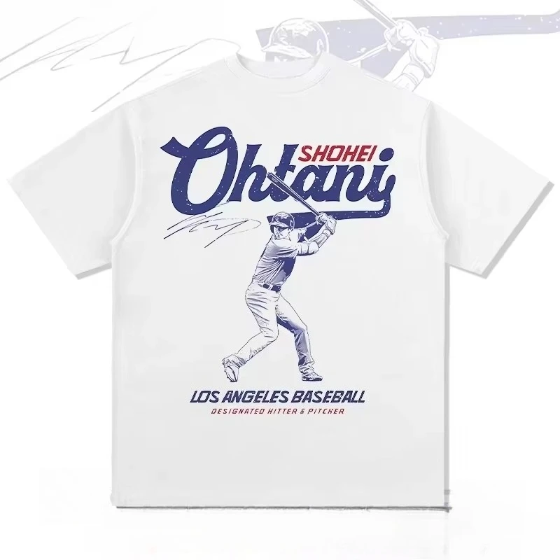 2026 Shohei Ohtani pure Cotton T Shirt Baseball Star High Street T-shirt Breathable Top Adult Crewneck Casual Tees Streetwear