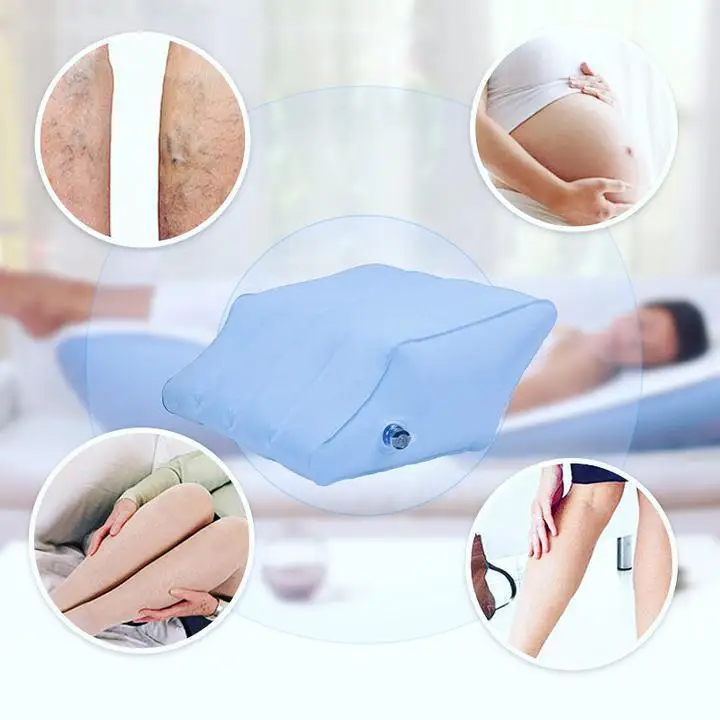 1pcs Portable Inflatable Elevation Wedge Leg Foot Pillow For Sleeping Knee Support Cushion Between The Legs With Inflator Pump