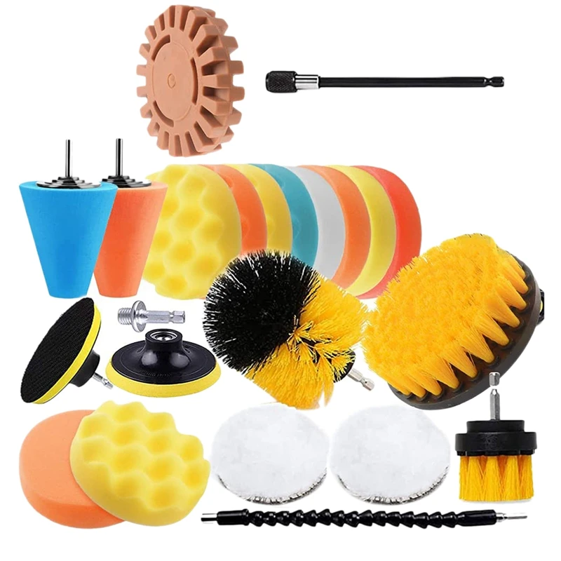 

22PCS Polishing Pads Kit 4 Inch Buffing Pad,Car Buffer Polisher Drill Buffing Kit For Car Polishing,Waxing,Sealing Glaze