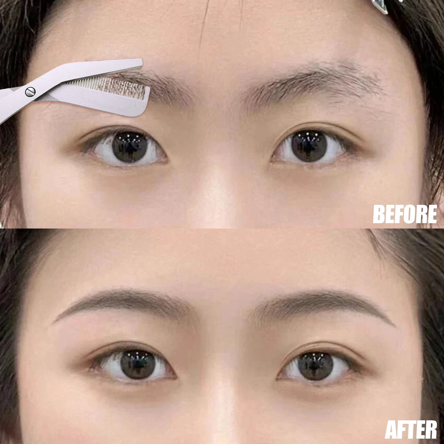 1/3 stücke Edelstahl Augenbraue Trimmen Schere mit Kämme Schönheit Schere Make-Up Zubehör Haar Entfernung Pflege Werkzeuge