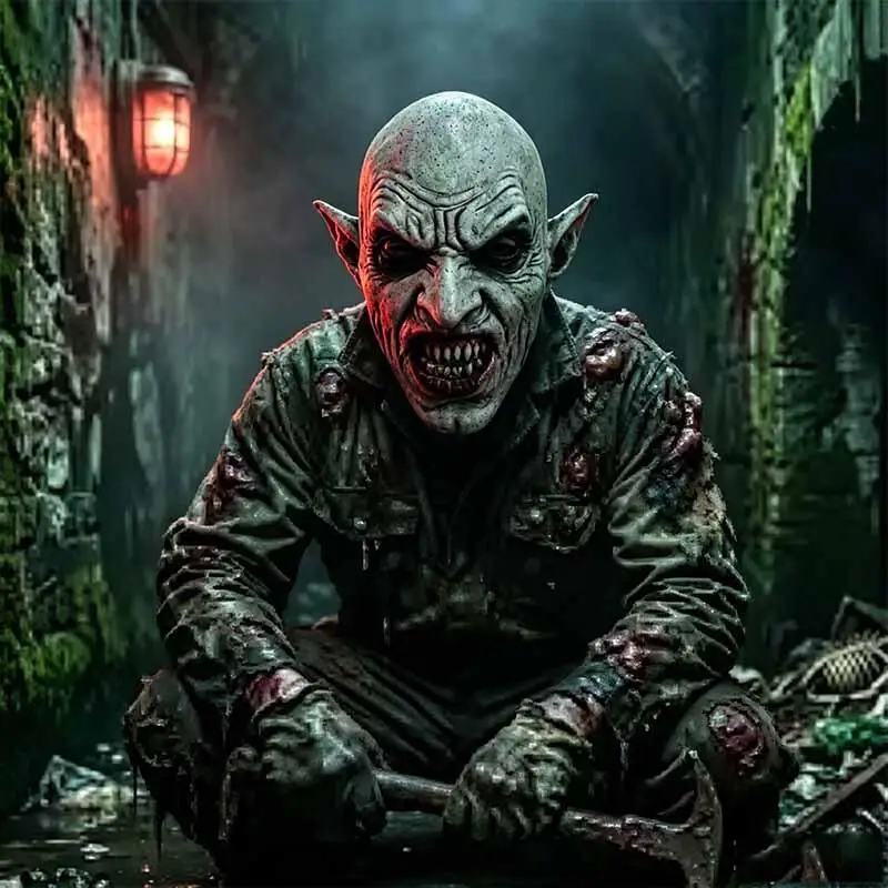 Nosferatu Classic Vampire Mask Adults Latex Full Head Realistic Scary Pointed Ear Demon Zombie Mask Horror Halloween Cosplay