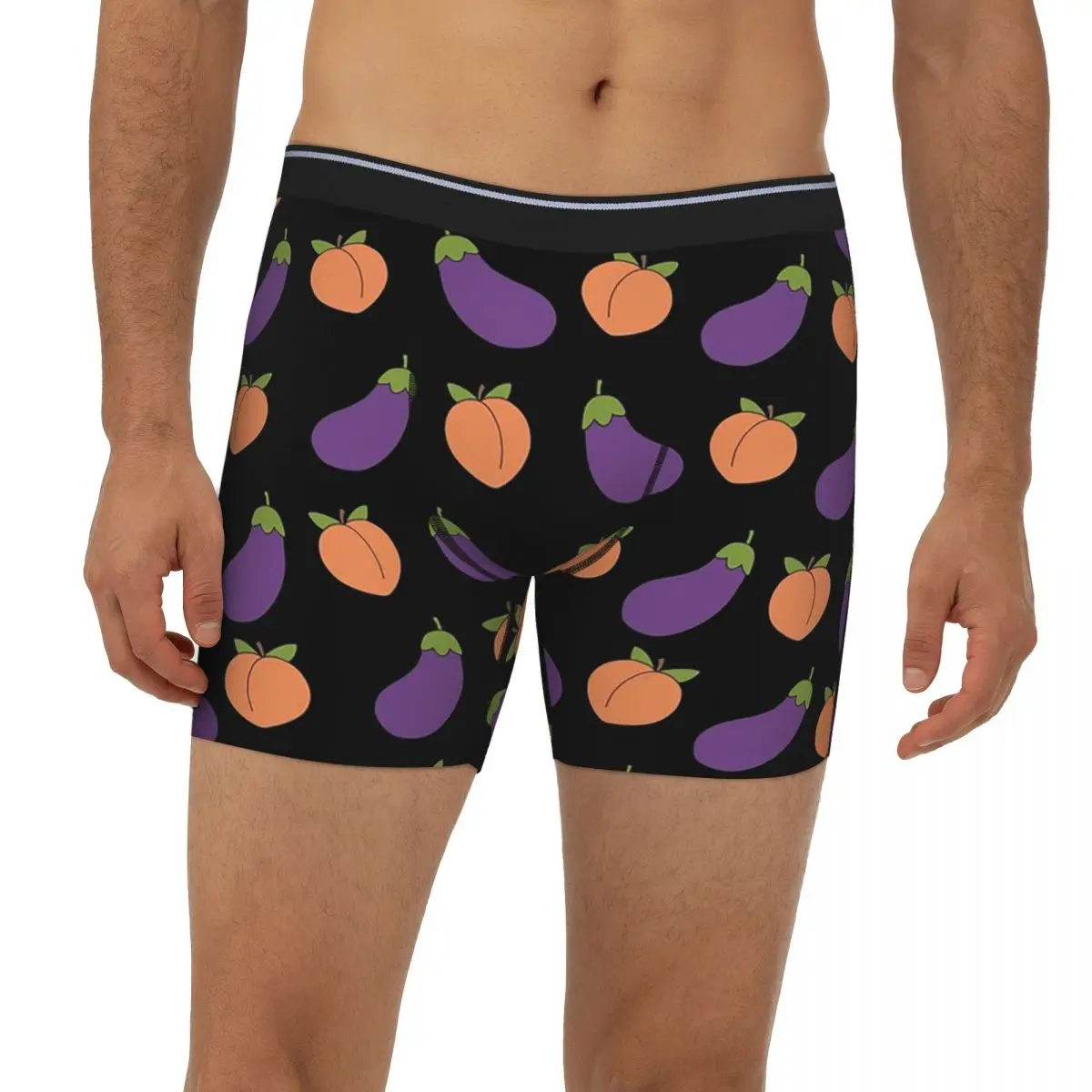 

Длинные трусы-боксеры с баклажанами и овощами, короткие мужские трусы, дышащее нижнее белье для мужчин, подарок бойфренду