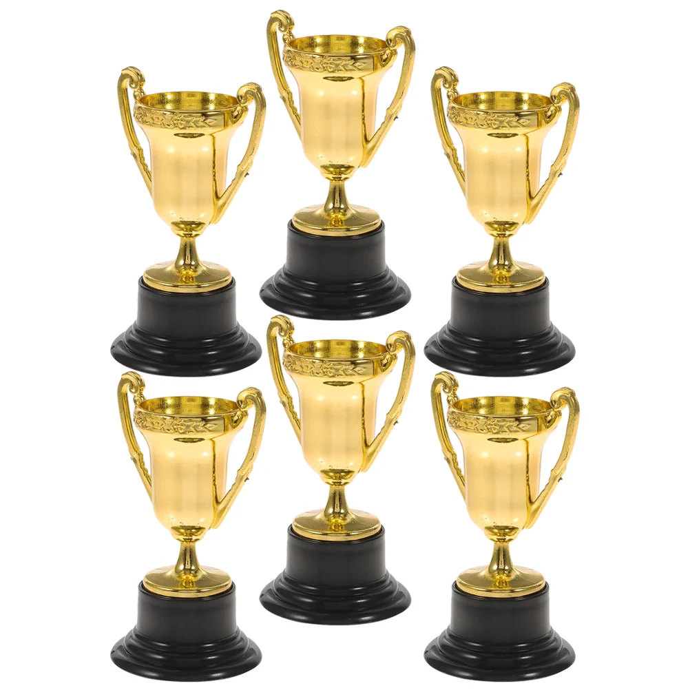 6 Pcs Mini Trophy Winner Award Children Trophies Decorate Small Game Prizes Plastic for Kids Baseball